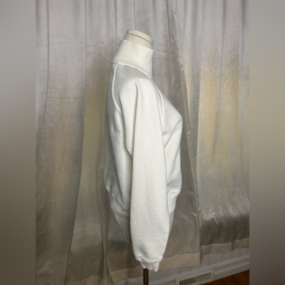 Cream Moc Neck 1/4 zip-up sweater sweatshirt Small Never worn - Picture 5 of 6